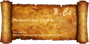Medveczky Csaba névjegykártya