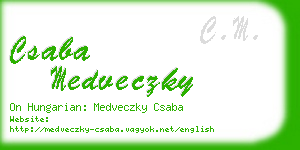 csaba medveczky business card
